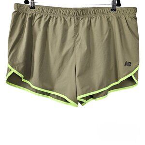 💥260 New Balance Active Sport Olive Green High Waist Running Shorts NEW